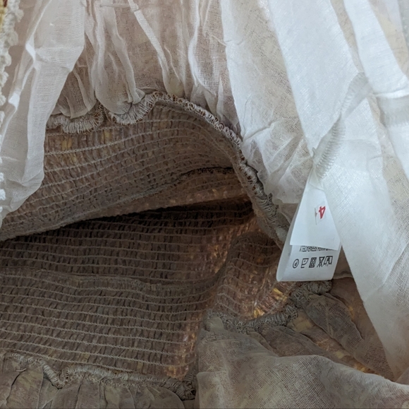 Barok Paris Smocked Ruffle 100% Cotton Dress Size Medium Nwt ❤️ - Picture 9 of 9